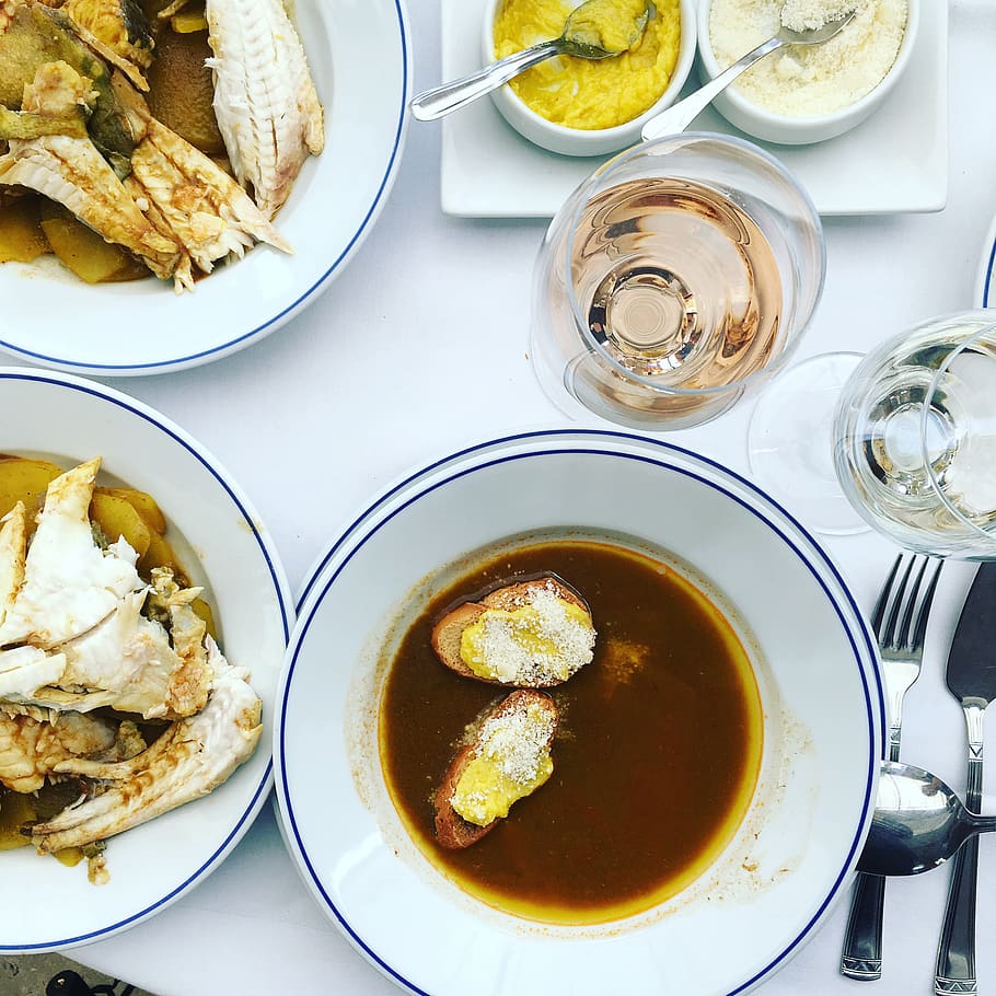 france, cassis, wine, fish, bouillabaisse, french, lunch, food and drink HD wallpaper