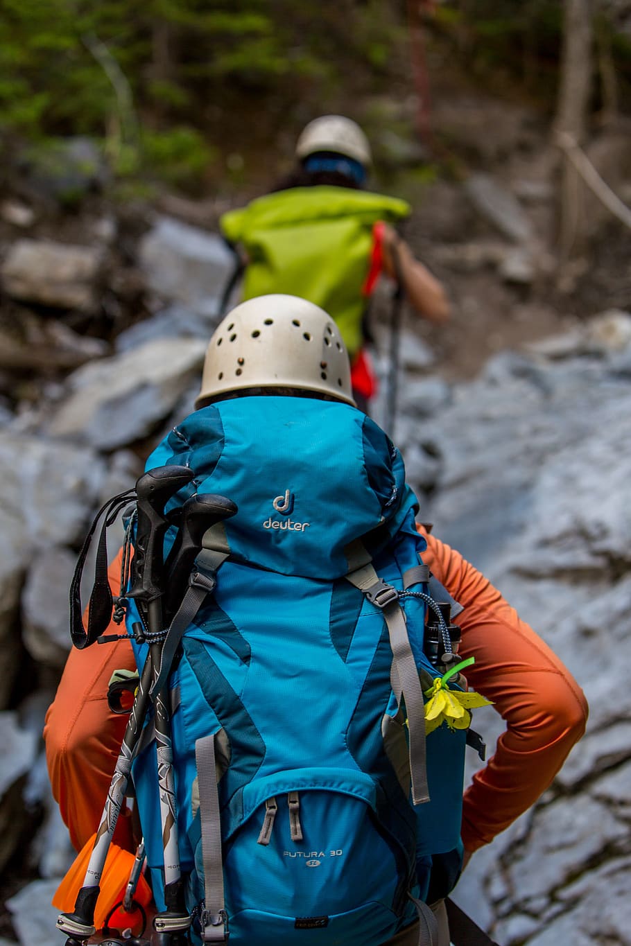 Two People Hiking, active, activity, adventure, backpack, daylight HD wallpaper
