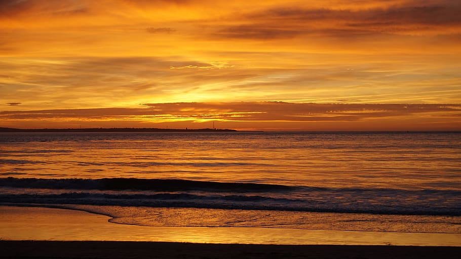water, sea, ocean, beach, blue, travel, sand, twilight, horizon HD wallpaper