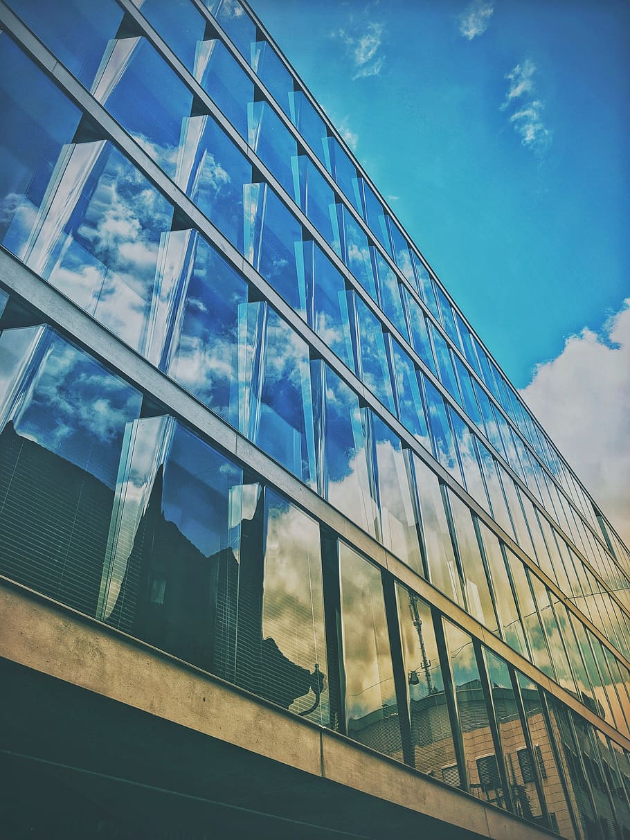 artificial, angled, cloud, sky, reflection, reflection wall HD wallpaper