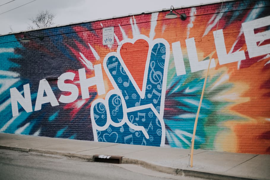 wall, heart, love, peace, rainbow, tie die, tennessee, nashville HD wallpaper