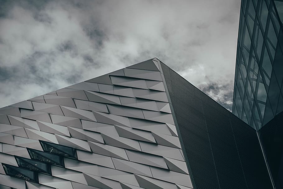 building, office building, triangle, architecture, urban, city HD wallpaper