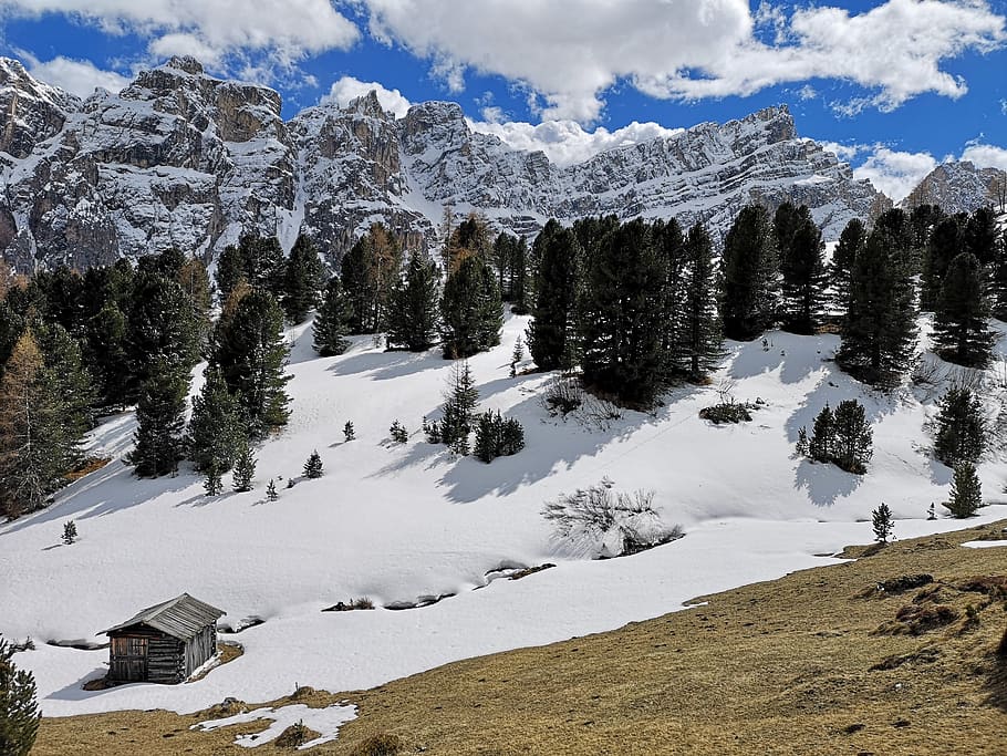 mountain, alps, dolomites, mountains, nature, landscape, alpine HD wallpaper
