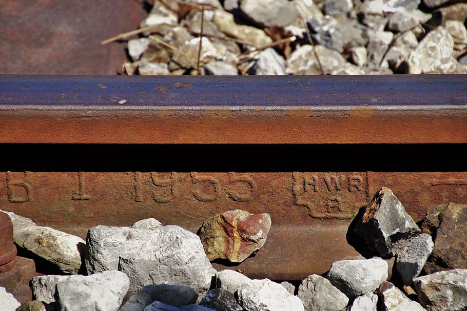 splint, rust, rusty, rails, figure, train, transport, railway HD wallpaper