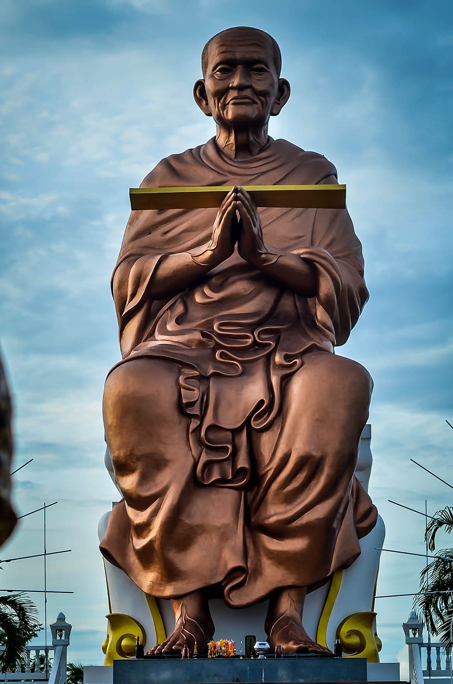 Thai monk in Ayudhaya, Thailand, buddhism, culture, traditional