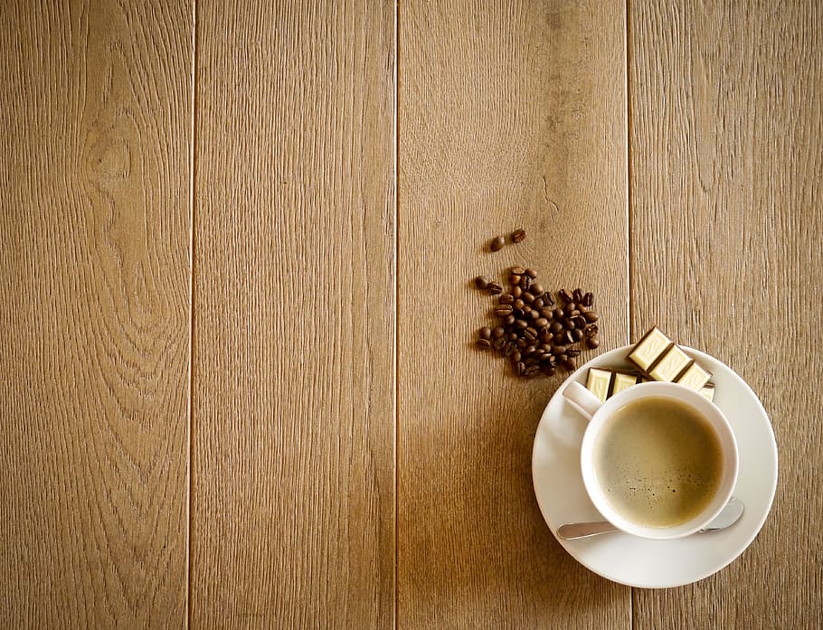 Brown Cocoa Near Teacup, beans, caffeine, chocolate, close-up HD wallpaper
