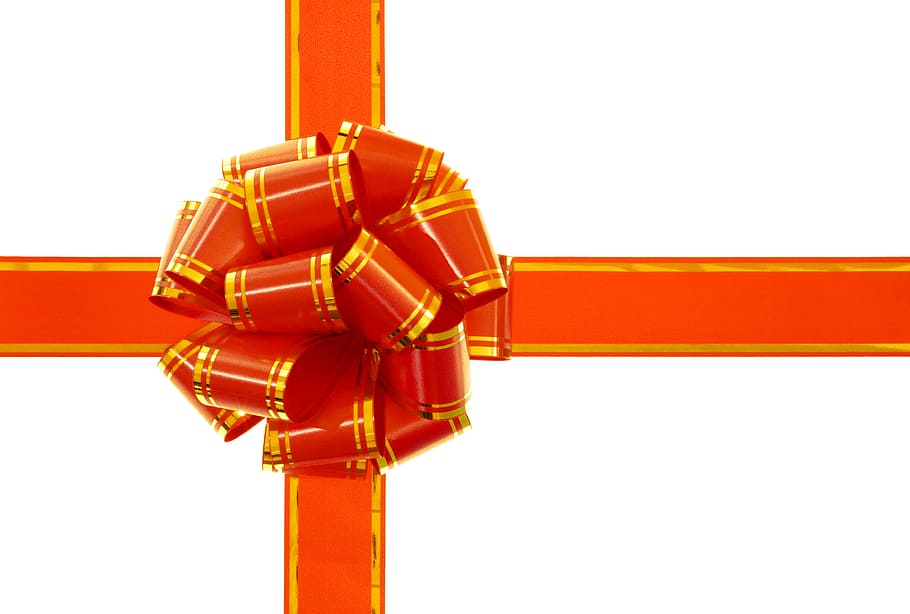 bow, ribbon, red, gift, holiday, white, shine, satin, background HD wallpaper