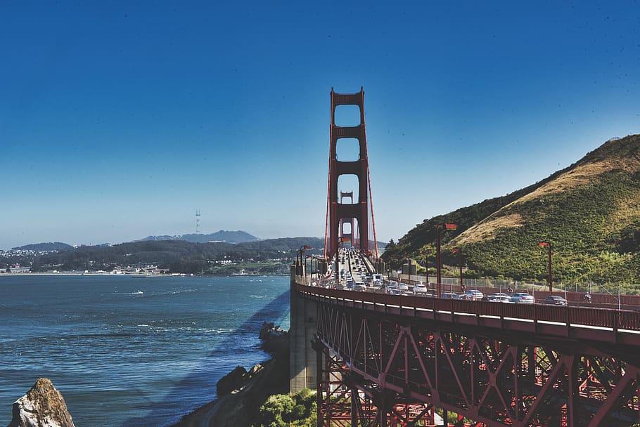 brown concrete bridge near mountain during daytime, building, HD wallpaper