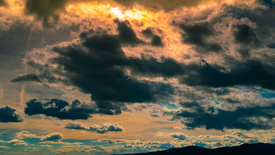 clouds, sky, sunset, backlight, cloud - sky, beauty in nature HD wallpaper