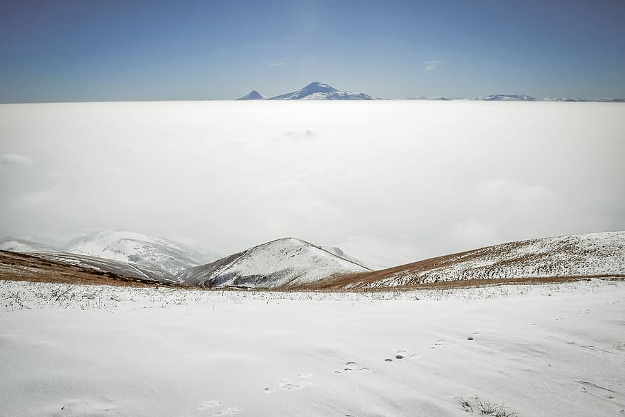 mountain covered by snow, cold temperature, winter, scenics - nature HD wallpaper