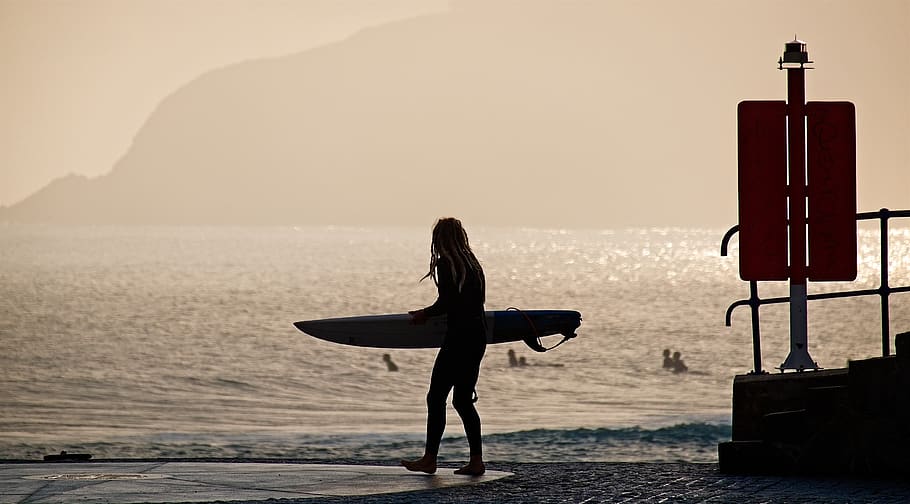 summer, surf, surfer, surfing, sea, seashore, sport, dawn, dom HD wallpaper