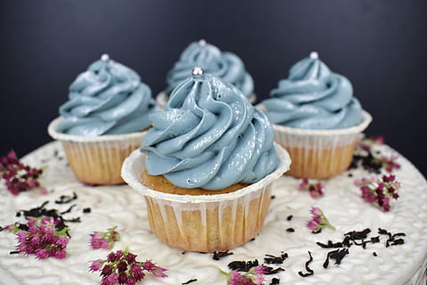 Four Cupcakes Photography, baking, candy, celebration, chocolate HD wallpaper