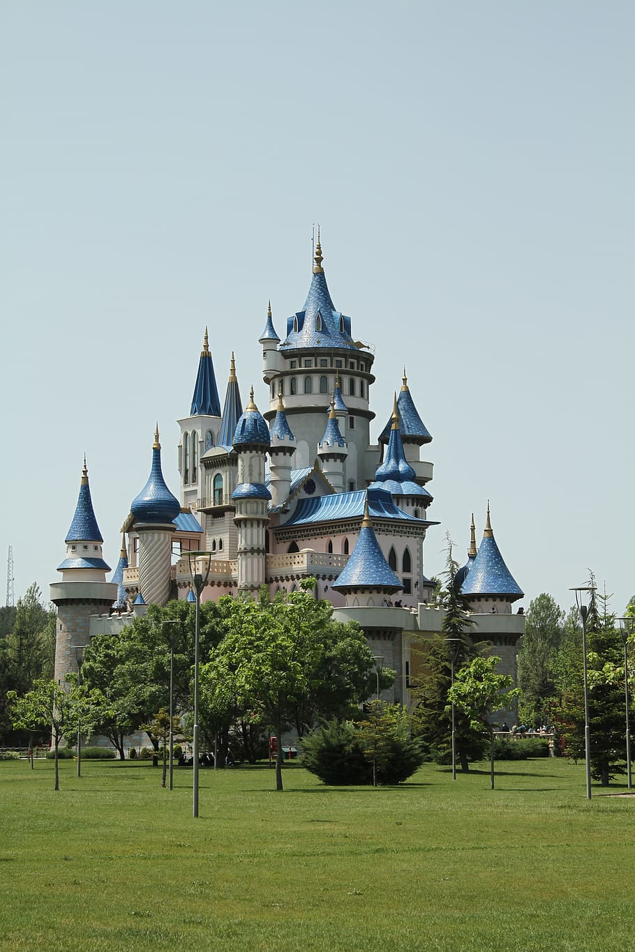 sky, forest, nature, landscape, trees, castle, building exterior HD wallpaper