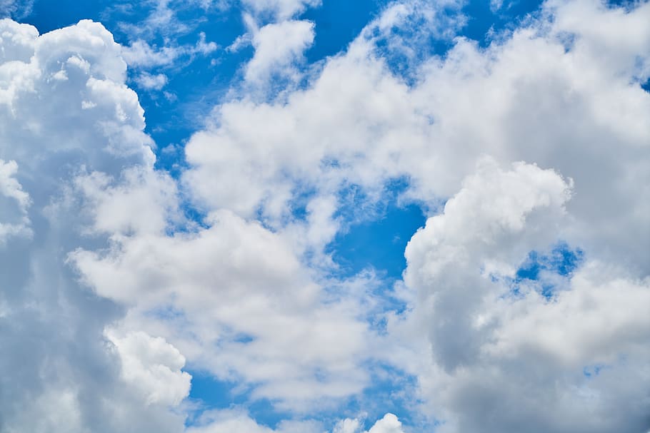 cloud, blue, white, air, clouds, white clouds, landscape, summer HD wallpaper