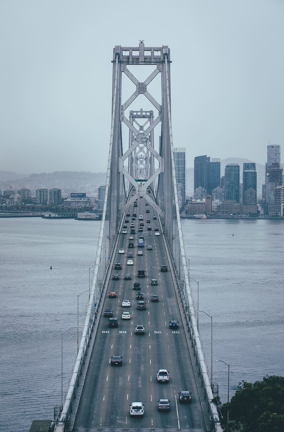 vehicles on bridge at daytime, architecture, city, built structure HD wallpaper