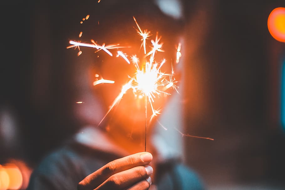 person holding lighted firecracker, flare, flame, bonfire, human, HD wallpaper