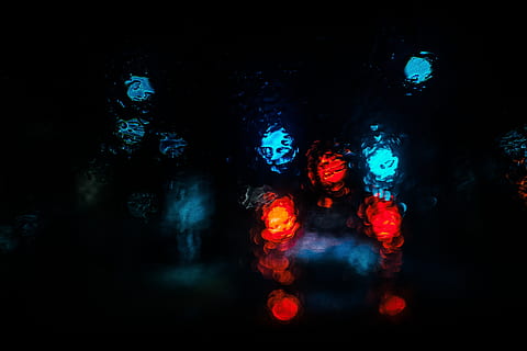 abstract, dark, night, blur, light, blue, illuminated, no people HD wallpaper