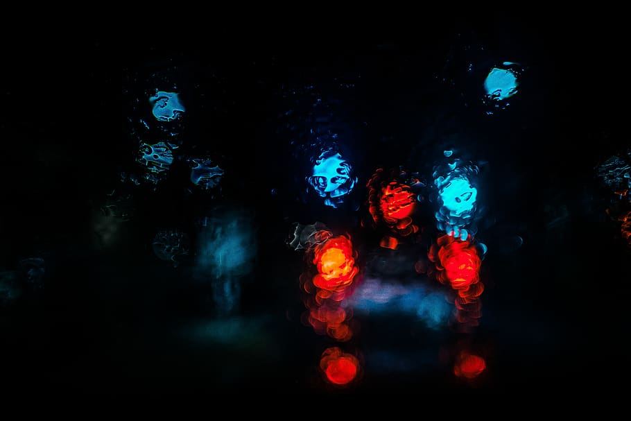 abstract, dark, night, blur, light, blue, illuminated, no people HD wallpaper