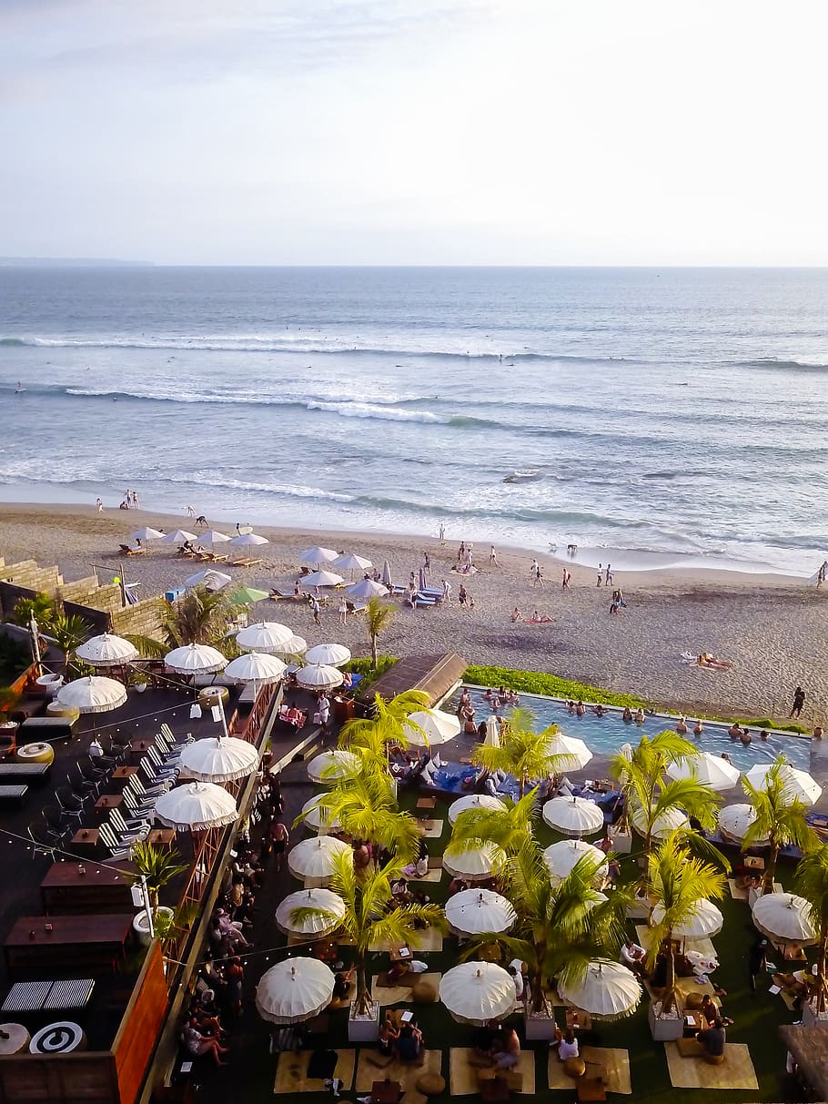 indonesia, bali, sea, water, horizon, beach, horizon over water HD wallpaper