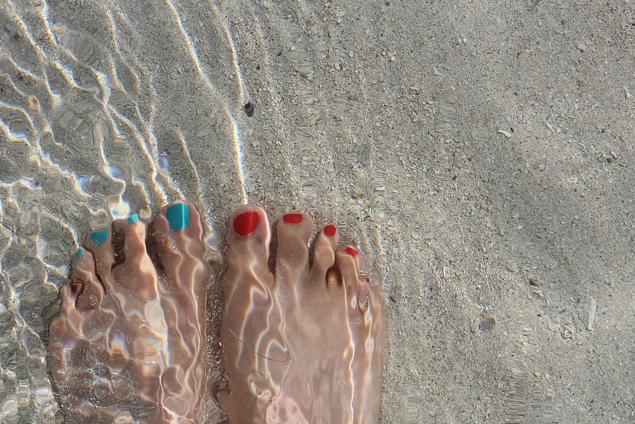 mauritius, toes, sand, water, beach, vaccation, human body part, HD wallpaper