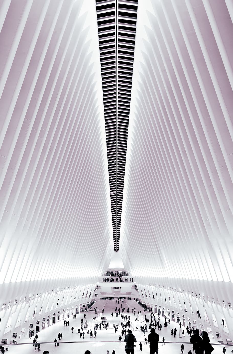 people standing inside building, person, human, lighting, world trade center station HD wallpaper
