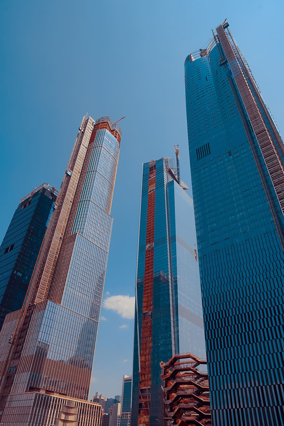 blue concrete building, skyscraper, city, architecture, urban HD wallpaper