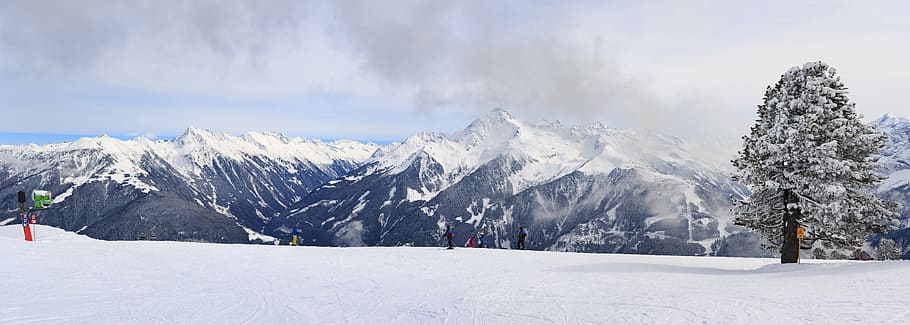 snow, winter, panorama, mountain, cold, panoramic, ice, nature HD wallpaper