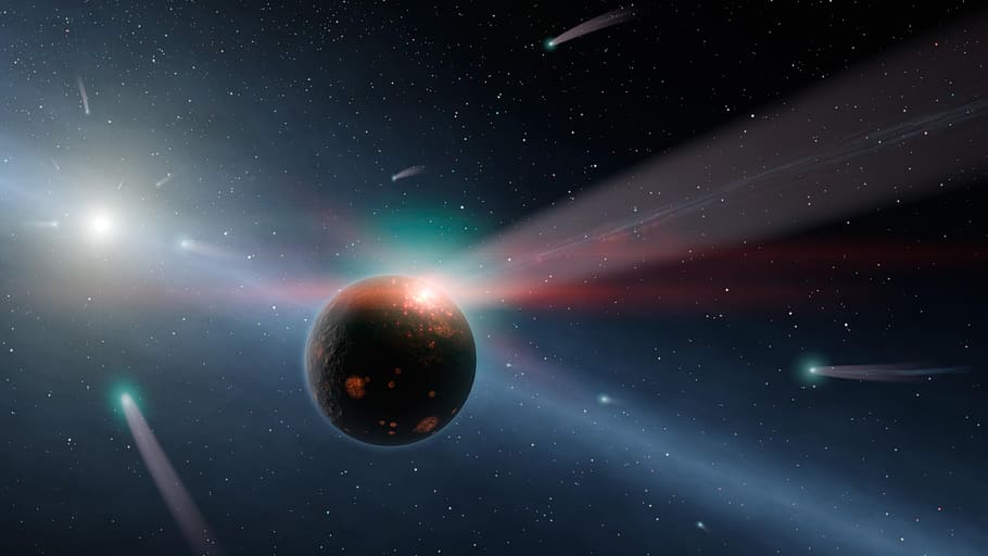 comet, space, nature, gravity, lunar, star - space, astronomy HD wallpaper