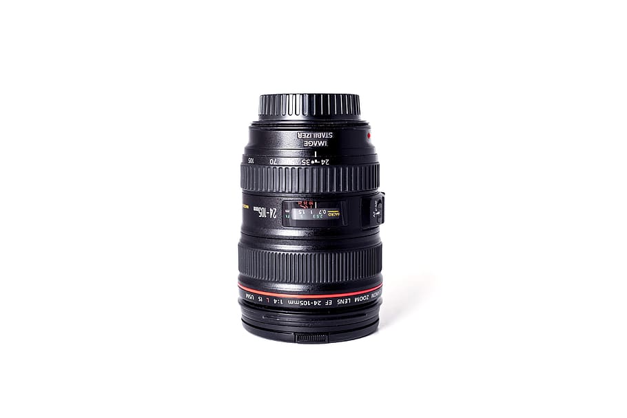 black camera lens, studio shot, technology, cut out, white background HD wallpaper