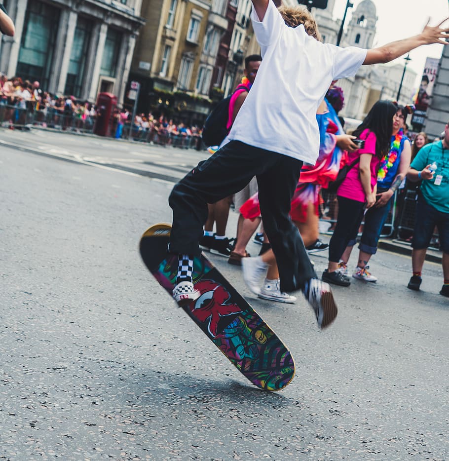 HD wallpaper: london, city, jumping, person, popular, skate, skateboard ...