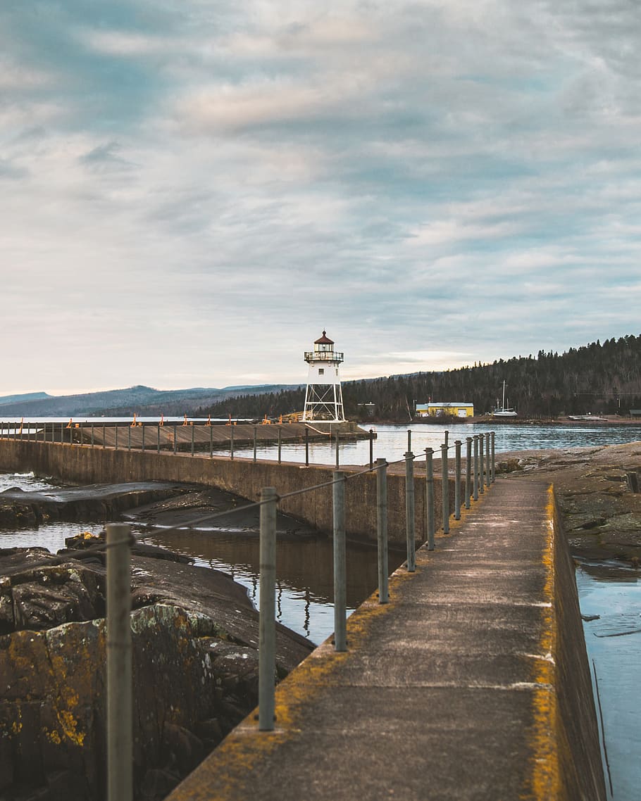white tower on dock, bridge, building, boardwalk, united states HD wallpaper