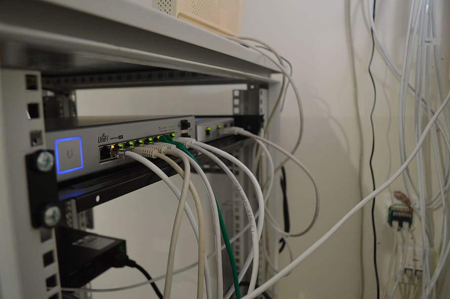 usg, computer rack, unifi, switch, ethernet, network, technology, HD wallpaper
