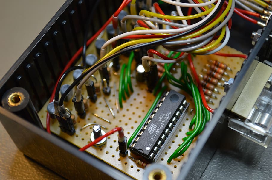 electronics, diy, circuit board, attiny2313, microcontroller