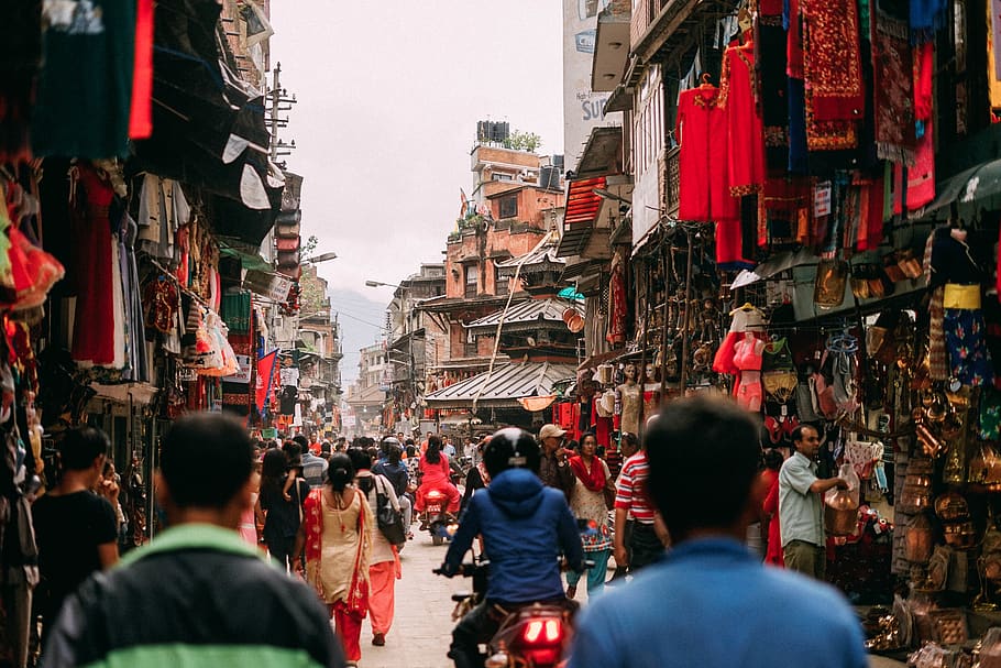 nepal, kathmandu, street, people, life, ancient, city, old