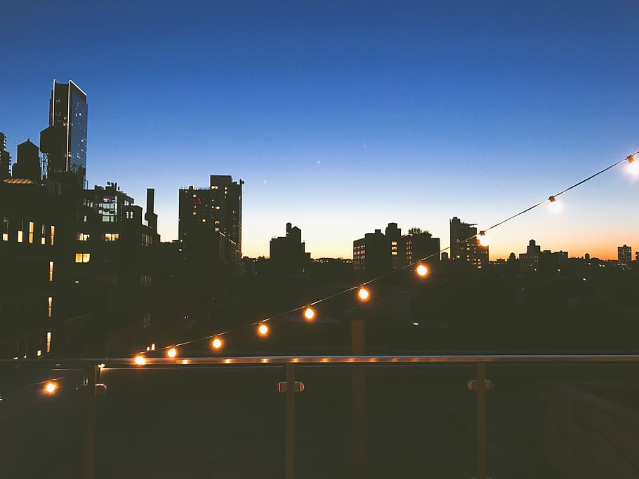 nyc, sunset, architecture, city, sky, building exterior, built structure HD wallpaper