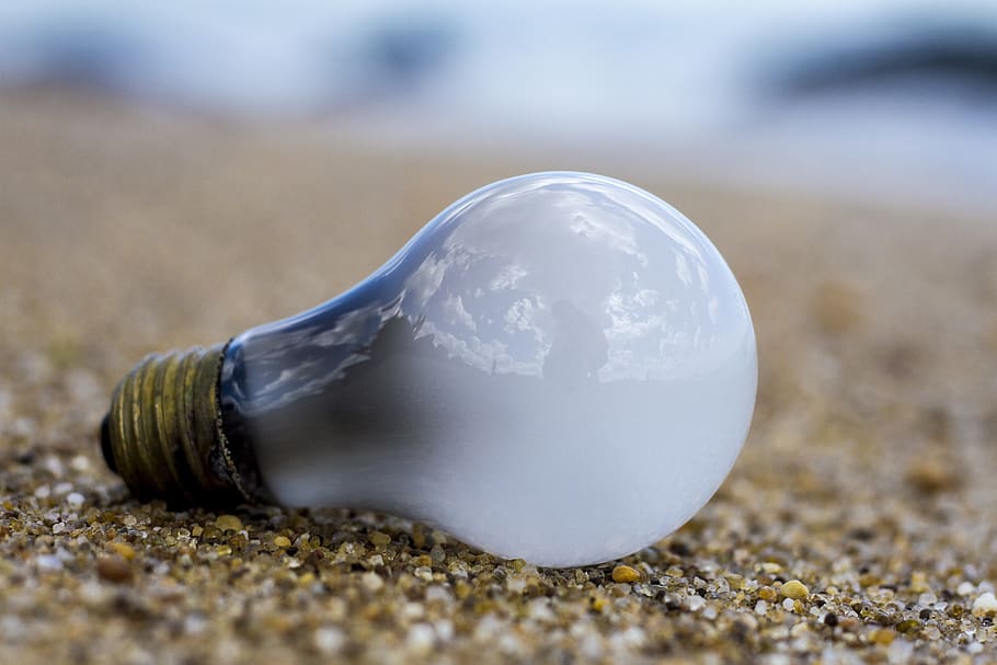 sand, vacation, idea, startup, sky, bluesky, lamp, bulb, blue sky HD wallpaper