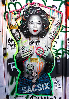 Sacsix sticker, graffiti, art, wynwood, miami, human, person HD wallpaper
