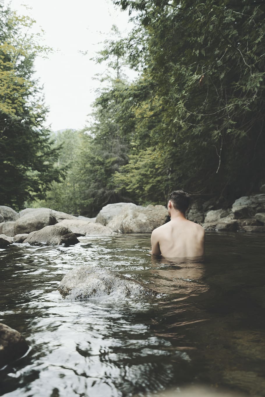 man soaking on water, person, human, people, back, united states HD wallpaper