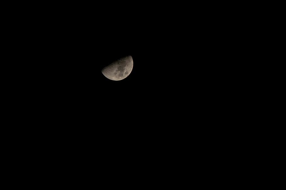india, night, dark, sky, photography, moon, black, black and white HD wallpaper