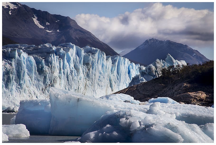 argentina, el calafate, cold temperature, ice, sky, environment, HD wallpaper