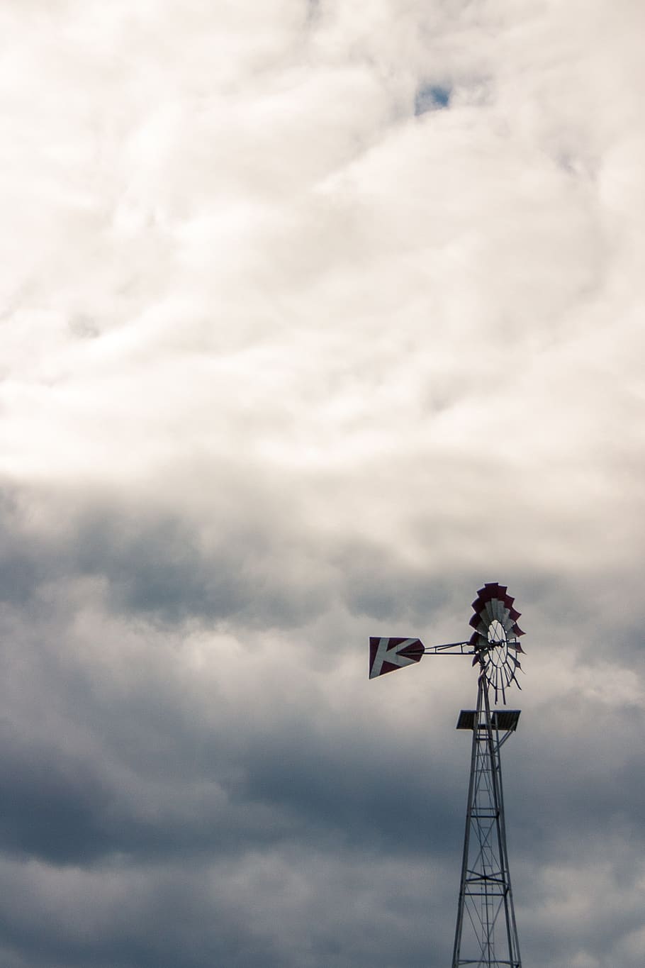 windmill, clouds, cloud - sky, low angle view, nature, no people HD wallpaper