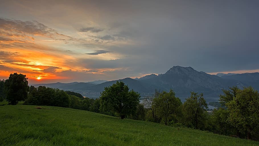 salzkammergut, panorama, nature, mountain, sky, beauty in nature, HD wallpaper