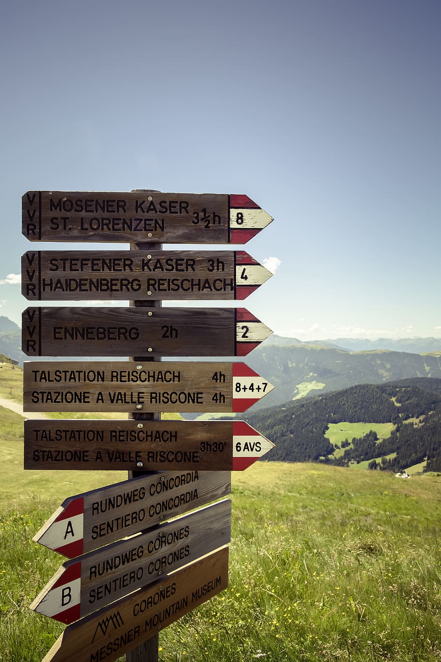 Direction Signage on Green Grass, idyllic, nature, scenic, sky HD wallpaper