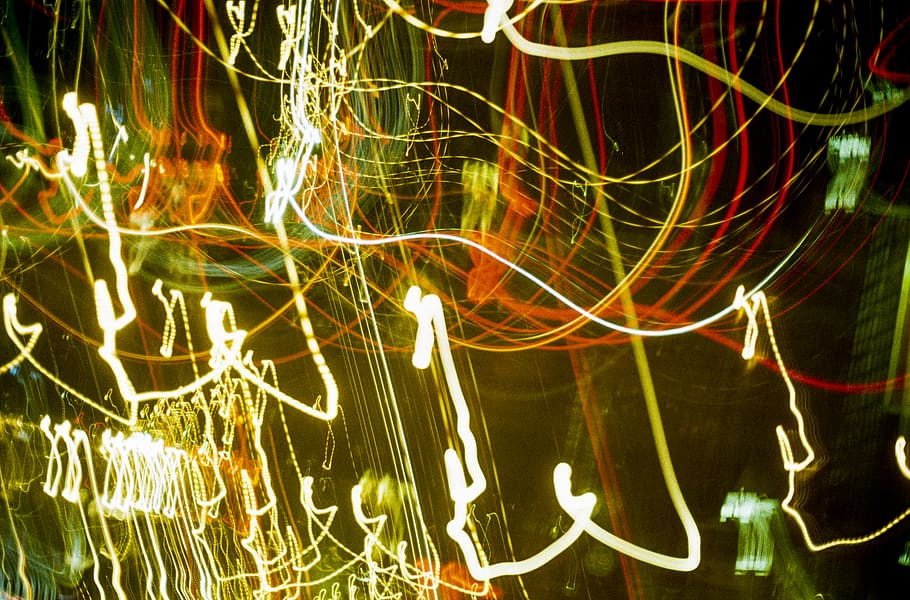 poland, gdańsk, illuminated, long exposure, night, motion HD wallpaper