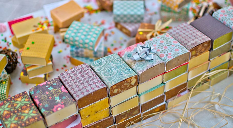 soap, soaps, christmas, wrapping, colours, colors, market, sole trader HD wallpaper