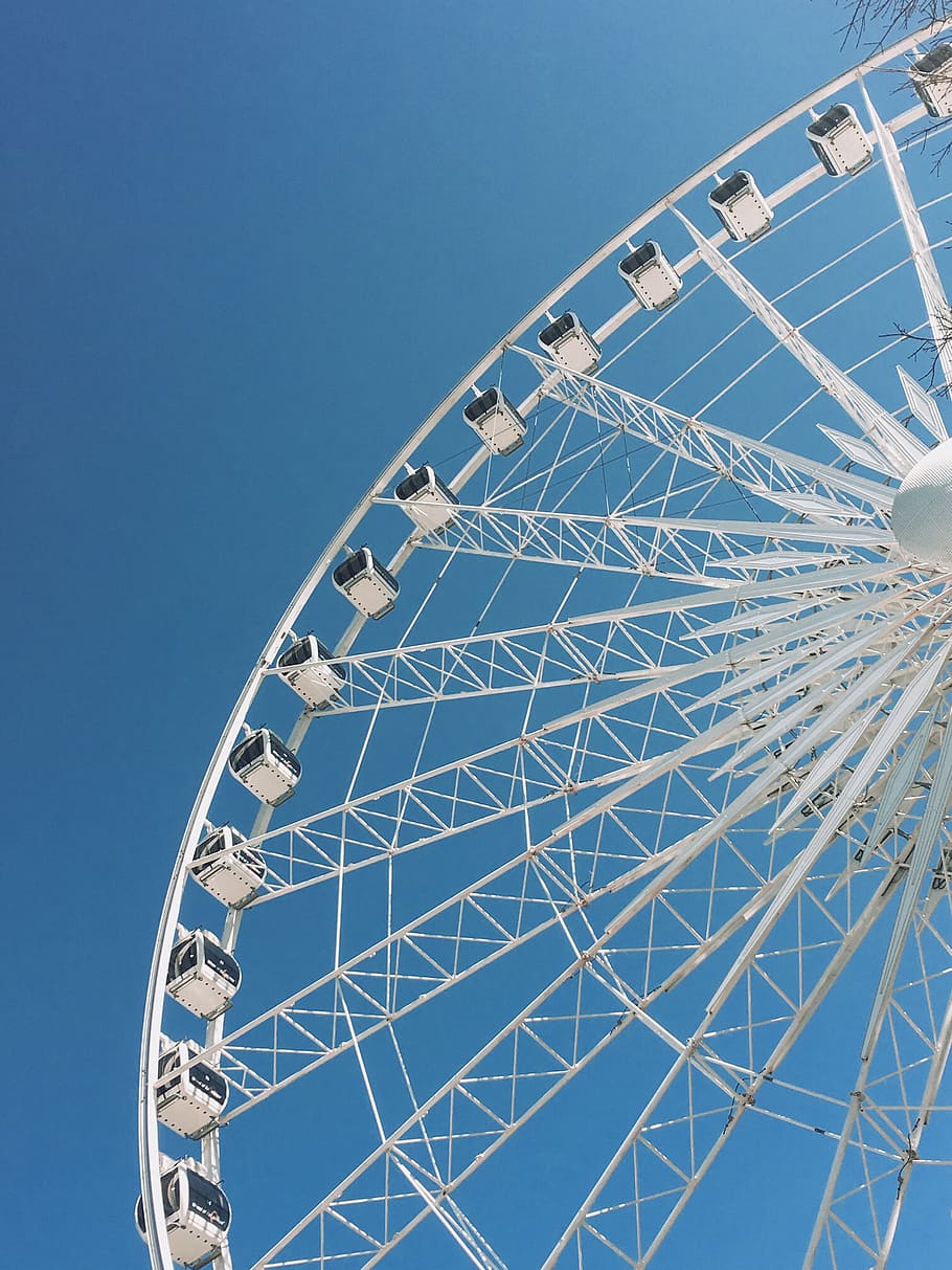 Low-Angle Photography of Ferris Wheel, circular, funfair, height HD wallpaper