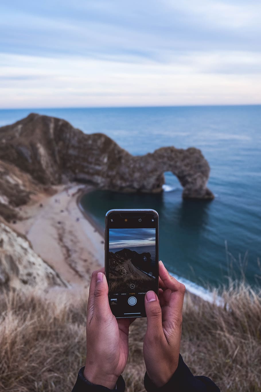 Photo of Person Taking Picture Of Seashore, apple device, beach HD wallpaper