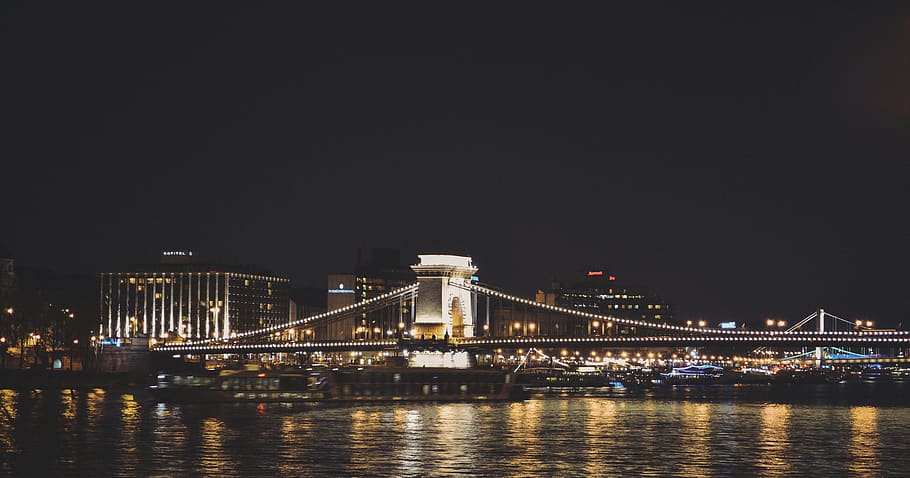 budapest, bridge, night, hungary, travel, minimal, lights, architecture HD wallpaper