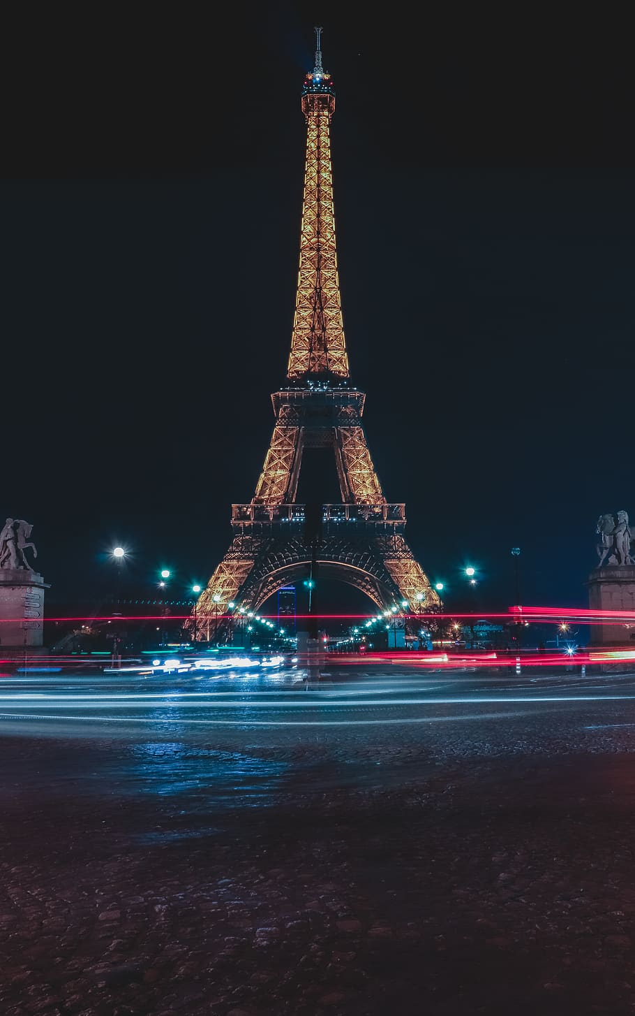 Paris Eiffel Tower at Night HD wallpaper  travel and world  Wallpaper  Better