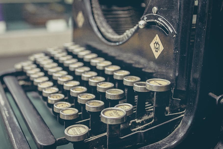 typewriter, mechanical, retro, vintage, old, typing, keyboard